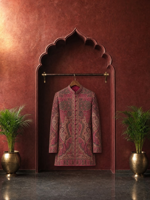 The Rose Jamawar Sherwani